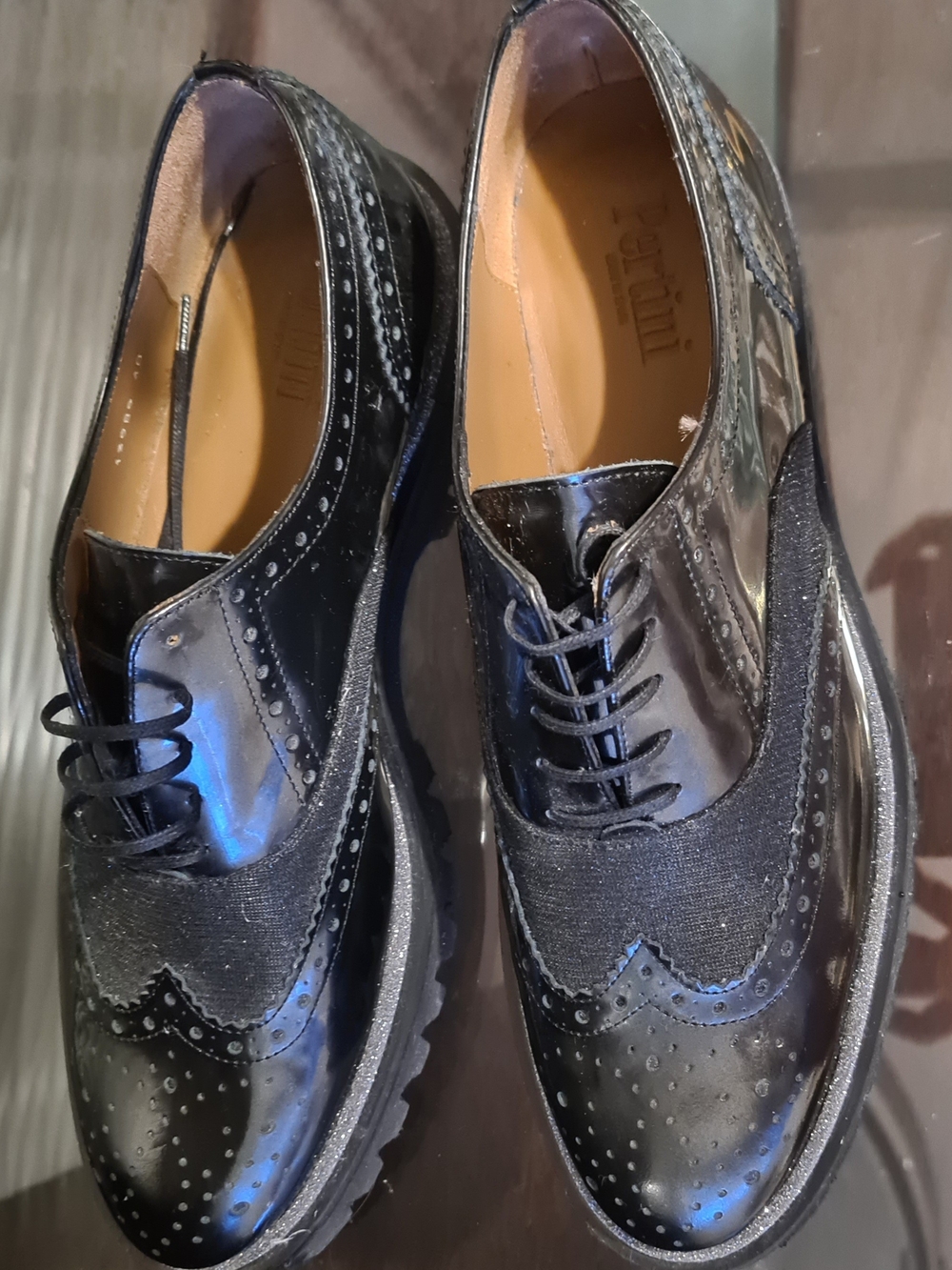 Pertini Lug Sole Leather Oxford Shoes